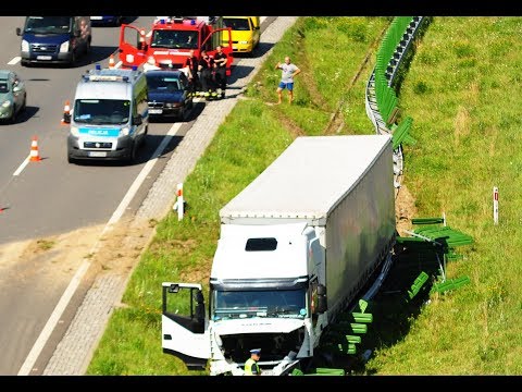 Wypadek TIR-a na autostradzie A1 w Mszanie - 31 lipca 2017