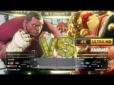 Balrog (Master) vs Zangief (Super Diamond) | Street Fighter V Champion Edition | 4K 60Fps Gameplay