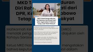 Plot Twist Senayan! Pengunduran Diri Rahayu Saraswati Ditolak MKD, Tetap Jadi Anggota DPR
