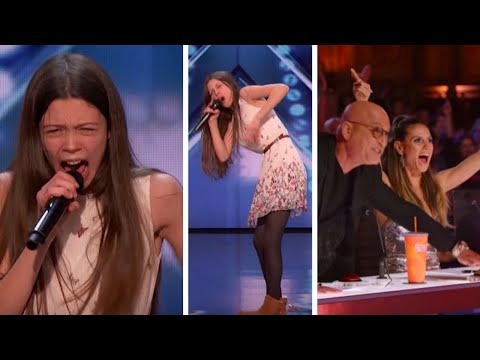 GOLDEN BUZZER! Courtney Hadwin 13-Year-Old ROCKED the Stage with Janis Joplin-Like Performance