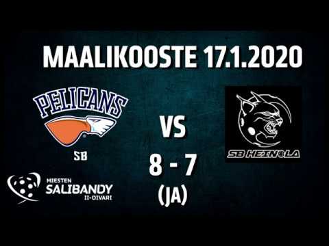 Pelicans SB - SB Heinola | Miesten Salibandy 2. divisioona | 17.01.2020 maalikooste