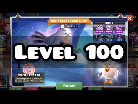 Angry Birds Evolution: White Excavation Event Level 100