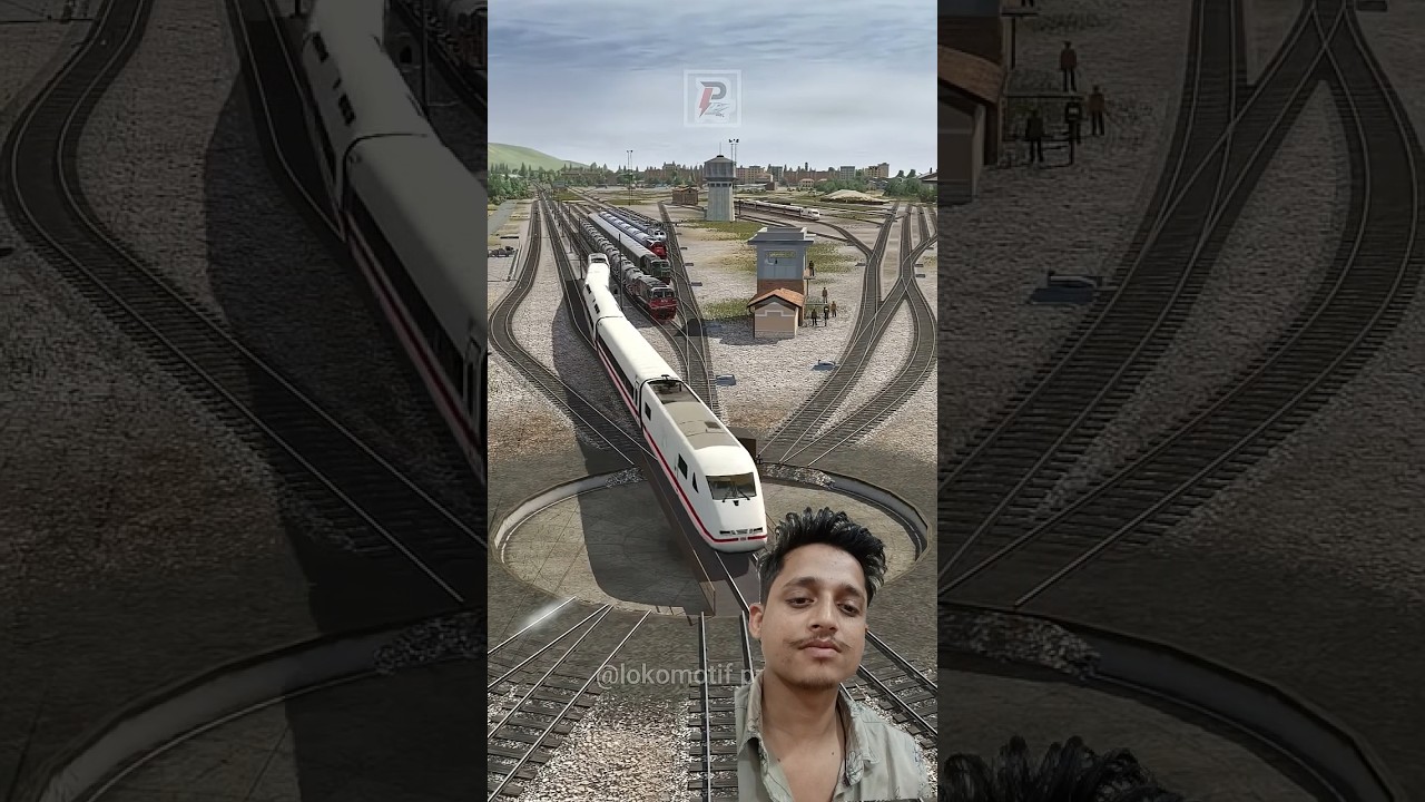 5 Kereta Api Cepat Melintasi Antrian Persilangan Turntable Kereta #train #railway #railtrack #shorts