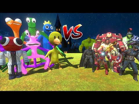 Infinity Battle | Rainbow Friends VS Marvel & DC Comics - Animal Revolt Battle Simulator