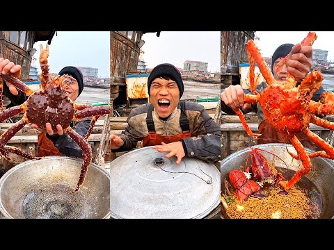 Fishermen eating seafood dinners are too delicious 666 help you stir-fry seafood to broadcast live四九