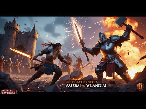 Epic 100-Player Siege Battle in Mount & Blade II: Bannerlord–Aserai vs Vlandia Showdown at 2K 60FPS!
