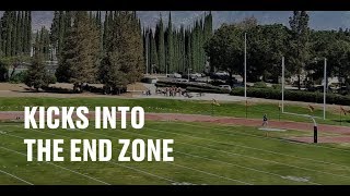 Punts and kickoffs into the end zone