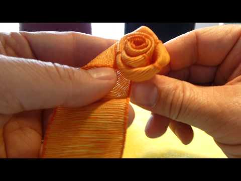 Einfache Rose selber binden, do it yourself ribbon rose