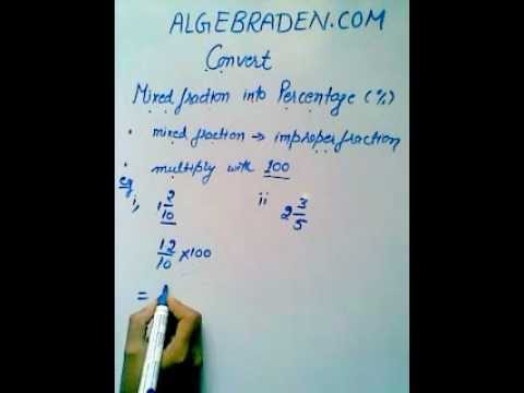 Part of a video titled Convert Mixed fraction into Percentage - YouTube