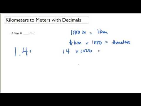 Kilometers to Meters with Decimals