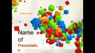 3D Colored Cubes PowerPoint Template