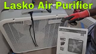 Lasko Air Flex Fan and Air Purifying Filter Set Up