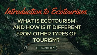 What is ecotourism, and how is it different from other types of tourism