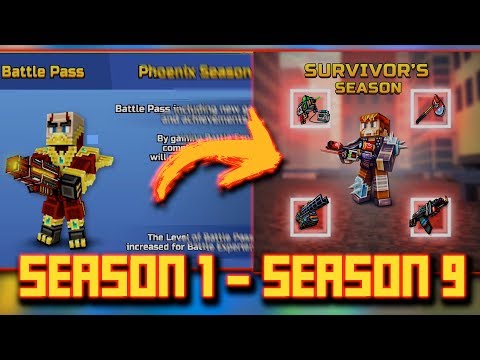 ALL REWARD SEASON 1 - SEASON 9 BATTLE PASS [Pixel Gun]