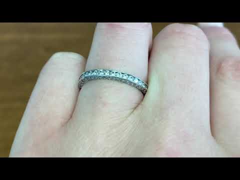 Triple Row Diamond and Platinum Wedding Band - Hand Video