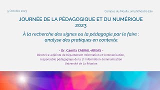 Journée de la pédagogique et du numérique - édition 2023 : Dr. Camila CABRAL AREAS