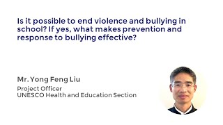 Webinar Violence and bullying prevention in school Q4 Yongfeng Liu