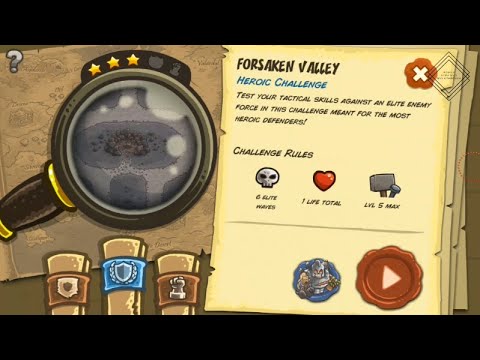 Kingdom Rush - Forsaken Valley (Level 11) Heroic Challenge Hard/Veteran Difficulty Walkthrough