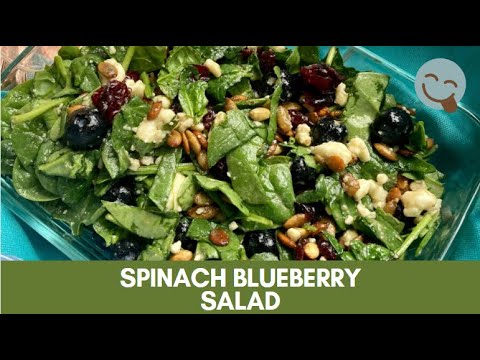 Spinach Blueberry Salad w/ Honey Balsamic Dressing!! (PERFECT for Picnic Weather)