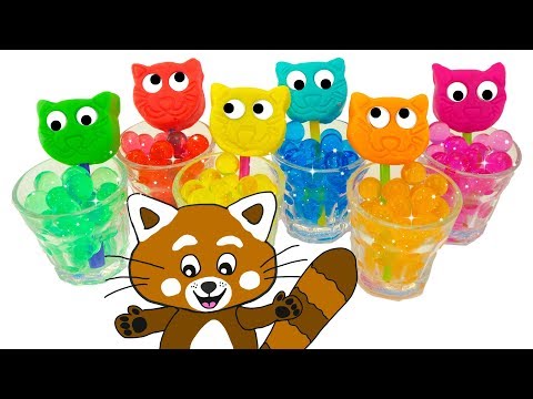 Pukkins den röda pandan gör roliga kattglassar i lera - Lek och lär med Pukkins