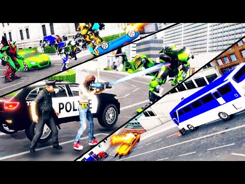 Real Police Bus Robot Warrior - Ultimate Robot Bus | Robot Transformation Game #07