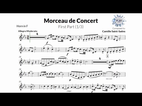 FREE Play-Along for HORN: MORCEAU DE CONCERT (1/3) 🎶📲📯👏 (without metronome and tempos: description)