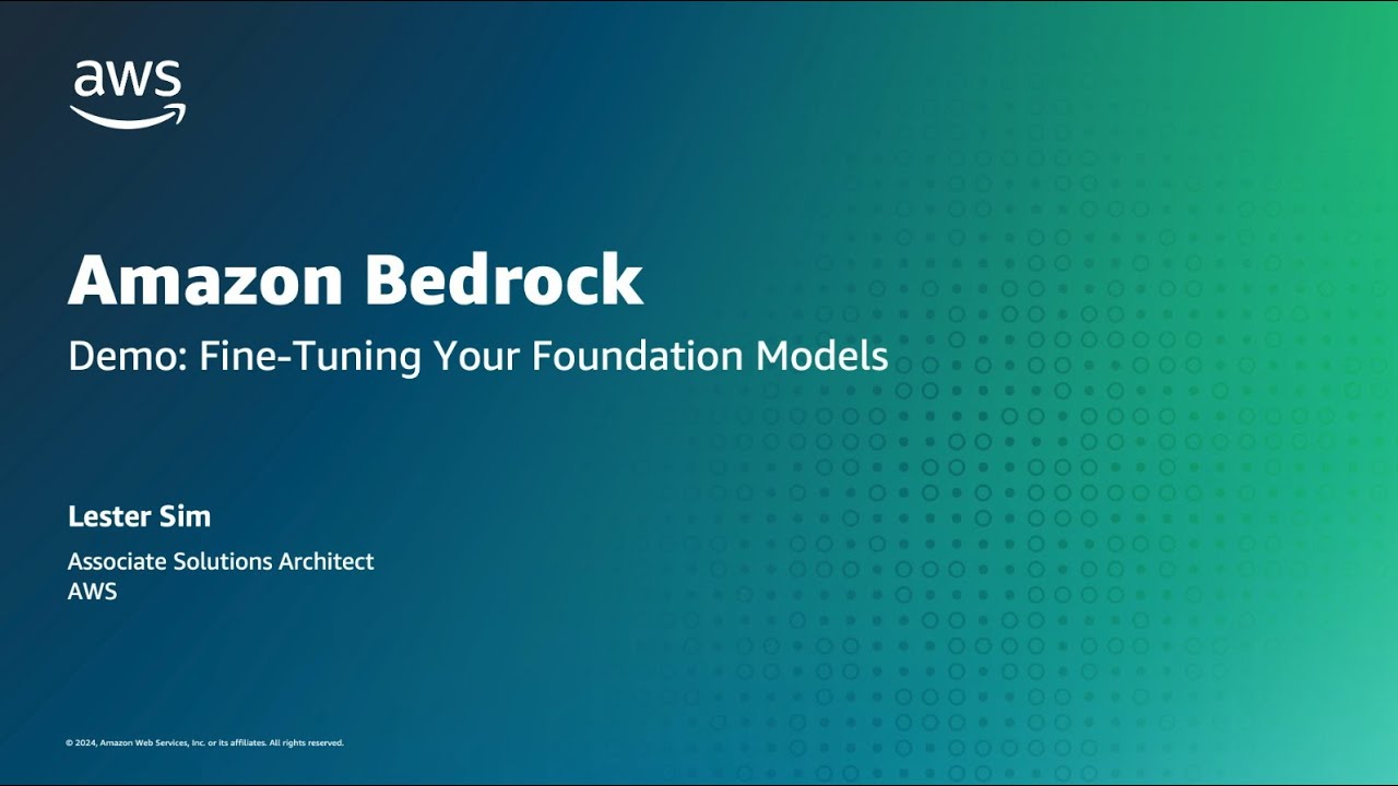 Fine-Tuning your Foundation Model in Amazon Bedrock | Amazon Web Services