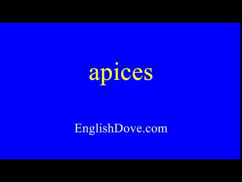 How to pronounce apices in American English.