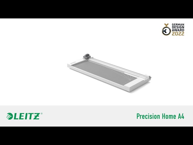 Leitz Precision Home A4 Tesoura para Corte de Papel - Corta até 8 Folhas - Para Formato A4 - Cabeçote de Corte com Lâmina Fixa - Cor Cinza - vídeo 1