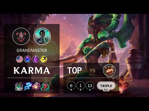 Karma Top vs Teemo - NA Grandmaster Patch 11.2