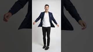 Renoir Men’s Navy Blue Wool 2 Button Sport Coat, Classic Fit Formal Blazer video