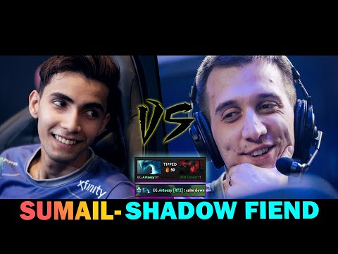 SUMAIL- SHADOW FIEND VS ARTEEZY MORPHLING! Arteezy to sumail- (CALM DOWN) | DOTA 2 MICRO