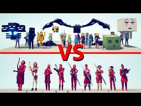 MINECRAFT Team vs ARCHERS Team - Totally Accurate Battle Simulator TABS