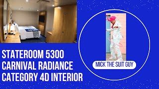 Cabin Tour of Stateroom 5300 on Carnival Radiance a Category 4D Interior