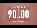 90 Minutes Countdown Timer Flip Clock 🎵 / +Ambient🧘‍♀️+ Bells🔔