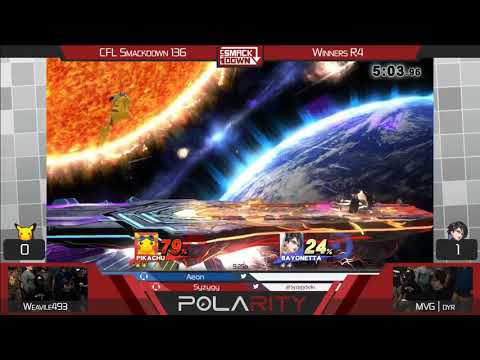 CFL Smackdown 136 WiiU - Weavile493 (Pikachu) vs MVG | Dyr (Bayonetta) - Winners R4