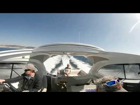 im 360 Grad Video: Testfahrt mit einer Jeanneau Leader 33 in Cannes März 2017