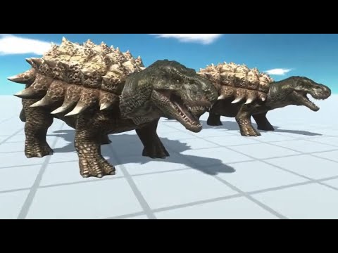 Baby T-Rex Ankylosaurus Death Run vs Gorgon ARBS - Animal Revolt Battle Simulator