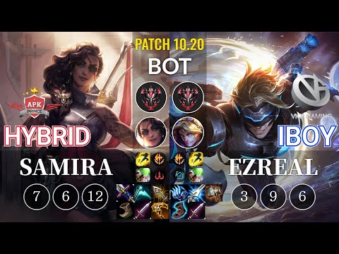 APK HyBrid Samira vs VG iBoy Ezreal Bot - KR Patch 10.20