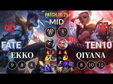 SB FATE Ekko vs SB Ten10 Qiyana Mid - KR Patch 10.25