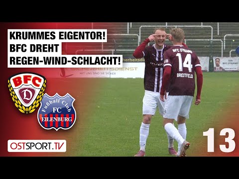 Crooked own goal! BFC turns the rain and wind battle: BFC Dynamo vs. FC Eilenburg | Regionalliga ...