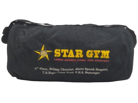 Cotton black and yellow stylish gym bag