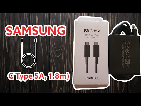 Unboxing SAMSUNG USB-C cable (5A, 1.8m) black Review