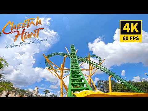 Cheetah Hunt Roller Coaster Front Seat 4K POV | Busch Gardens Tampa Bay
