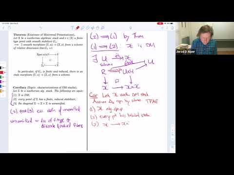 Introduction to stacks and moduli (Jarod Alper) - Lecture 9