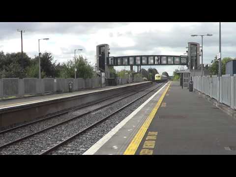 Irish Rail 201 loco 222 + mk4 set 4001 passes Monasterevin