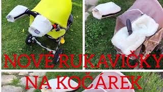 Nepromokavé merino rukavice červené na kočárek Kaarsgaren