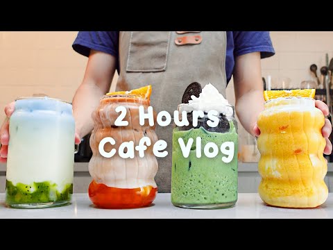 🌤지치고 힘들 땐 음료 ASMR로 힐링해요/주중의 여유로움/2시간 모음🤎2 Hours Vlog/Cafe Vlog/ASMR/Tasty Coffee