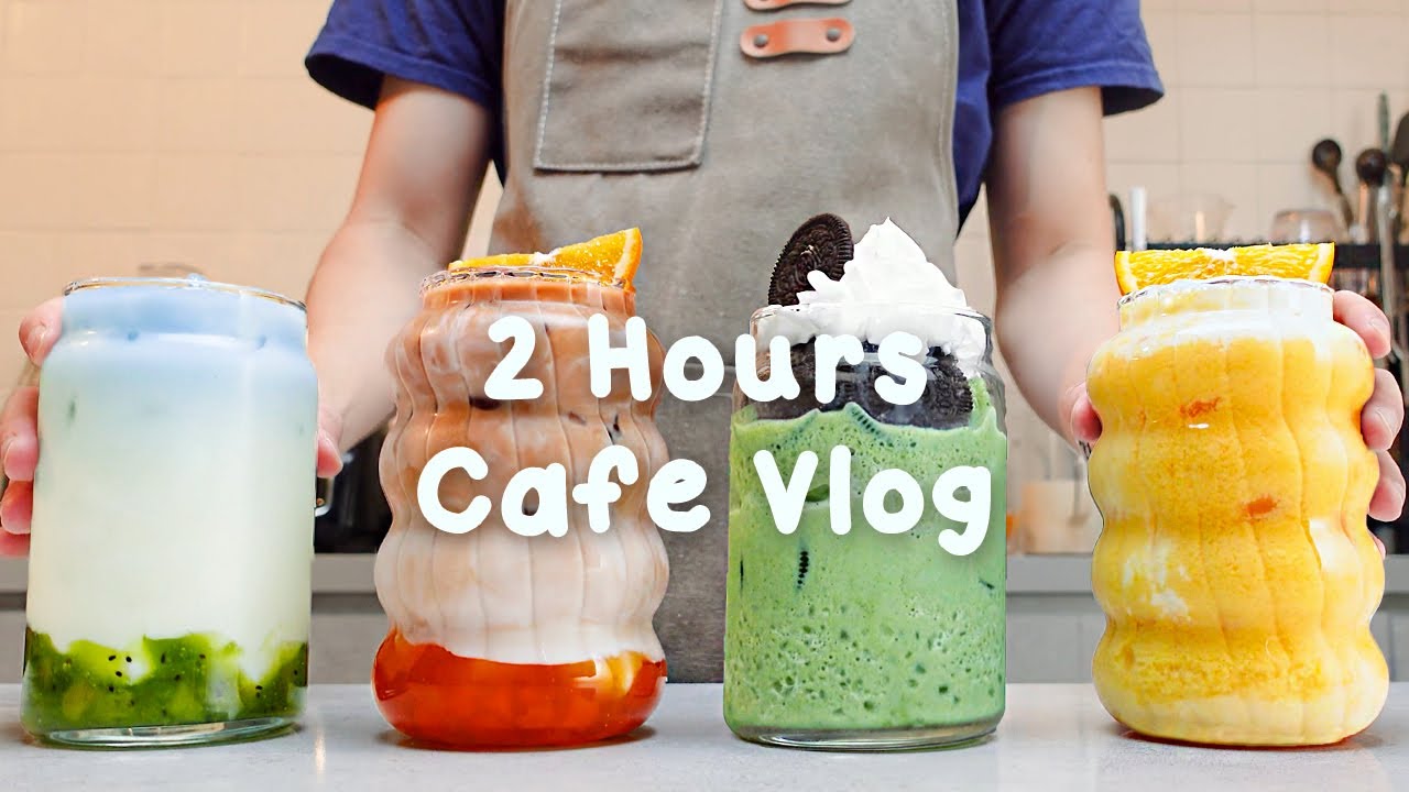 🌤지치고 힘들 땐 음료 ASMR로 힐링해요/주중의 여유로움/2시간 모음🤎2 Hours Vlog/Cafe Vlog/ASMR/Tasty Coffee