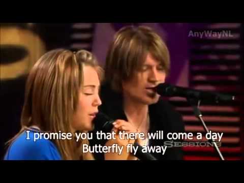 Miley Cyrus ft. Billy Ray Cyrus - Butterfly Fly Away | Lyrics in video!